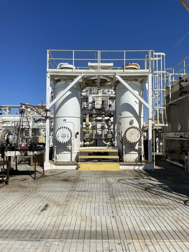 total-western beta offshore project - New Left Vessel Installed