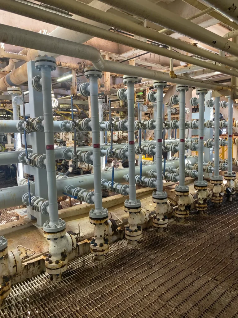 total-western beta offshore project - New Production Well Headers Installed