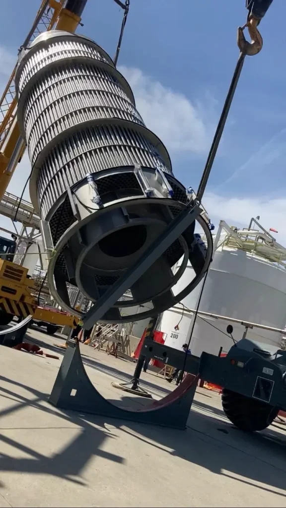 total-western eco services project - Craning Hot Heat Exchanger for Converter